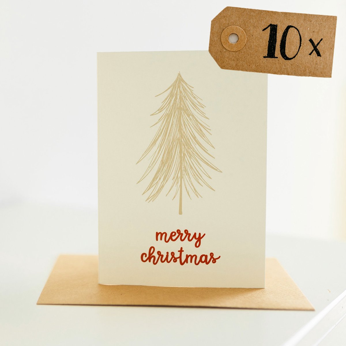 10x hippe kerstkaarten (A6 formaat) - kerst kaarten om te versturen - kaartenset - kaartjes blanco - kaartjes met tekst - luxe kerstkaarten - feestdagenkaarten - kerstkaart - wenskaarten