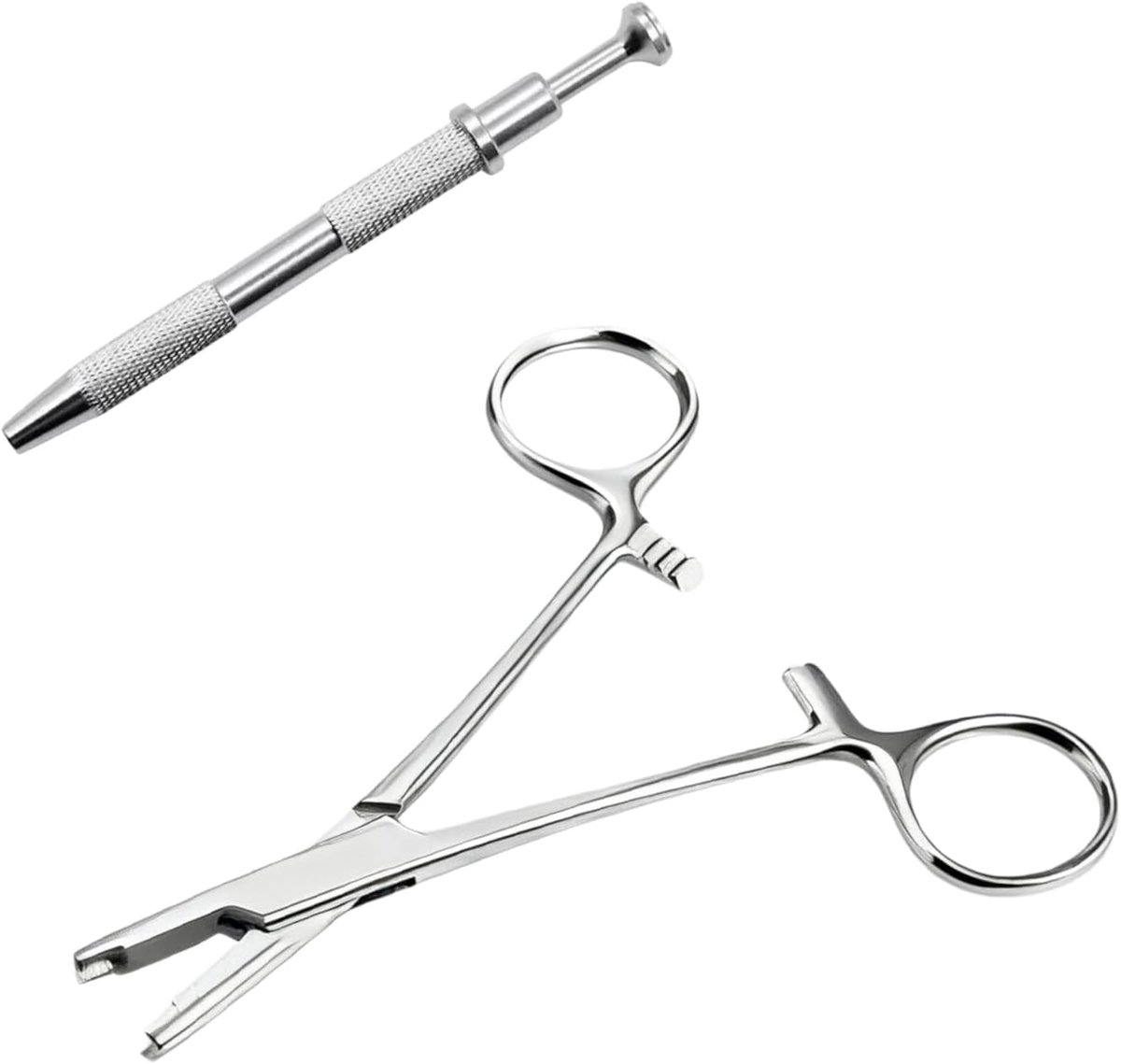 Piercingtangen 3 mm - roestvrij staal - met pincet - veilig bevestigen van sieraden - ShopVlot