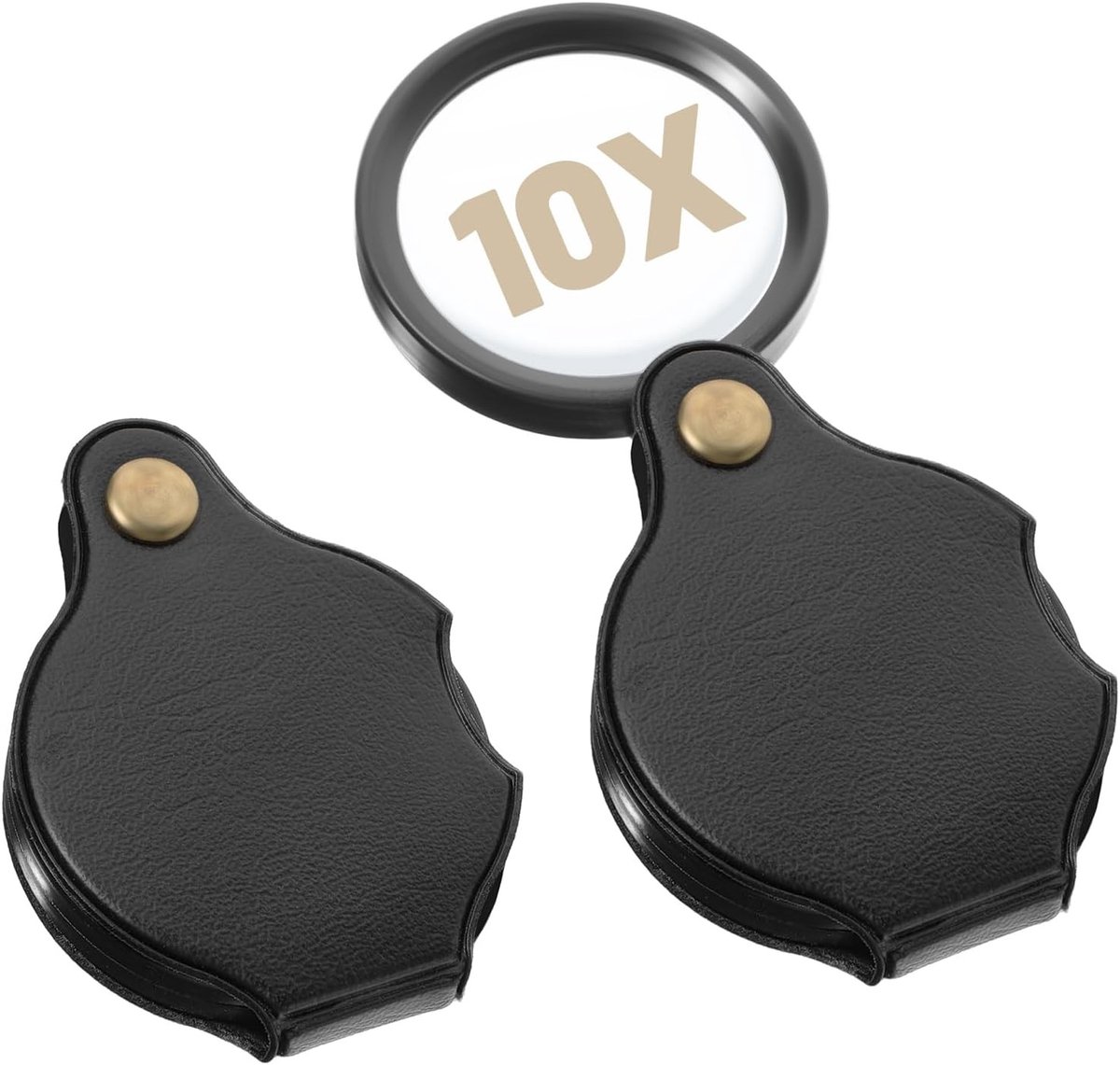 Mini Opvouwbare Loep - Zwart - 10x Vergroting - Draagbaar Vergrootglas met Beschermhoes - Voor Lezen en Hobby's