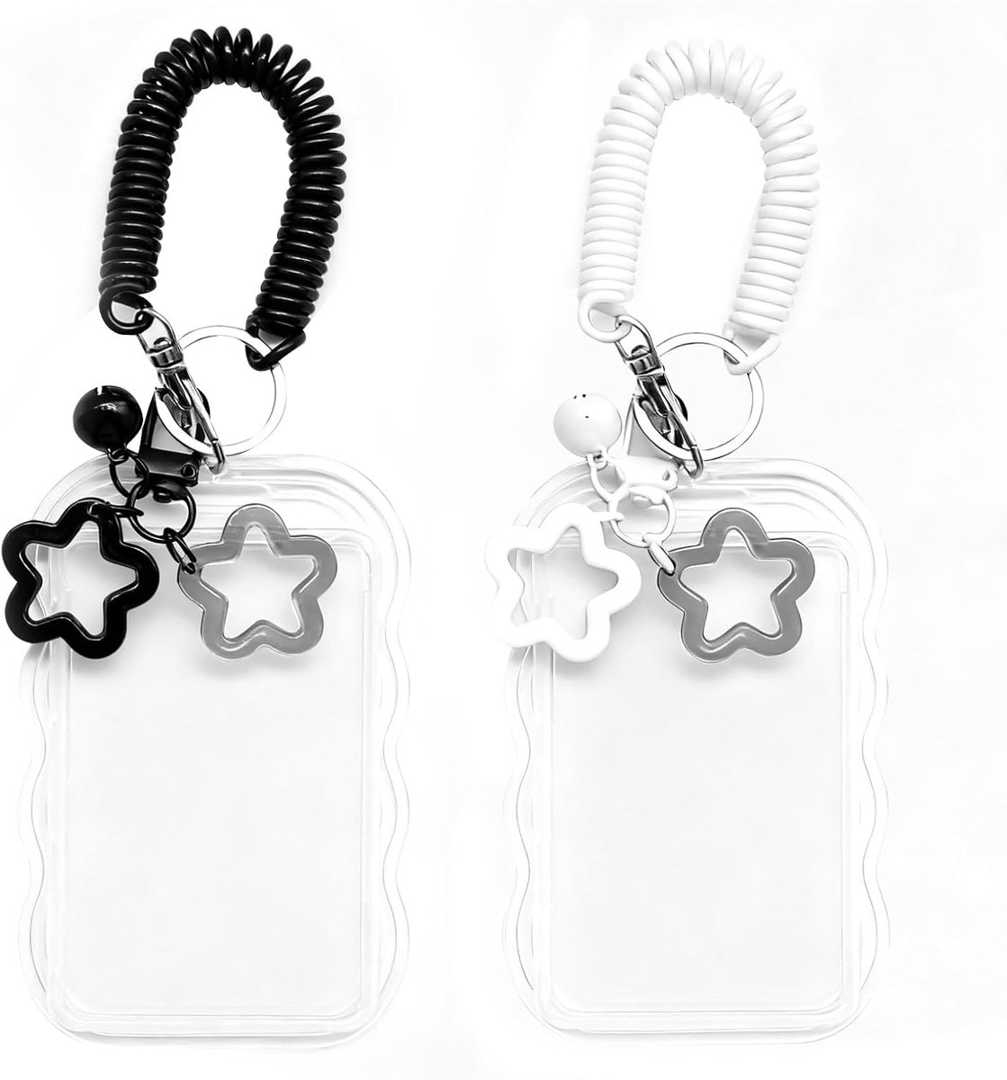 Fotoalbum sleutelhangers 2pcs - zwart-wit - schattige fotokaart houder - persoonlijke opslag voor herinneringen - ShopVlot