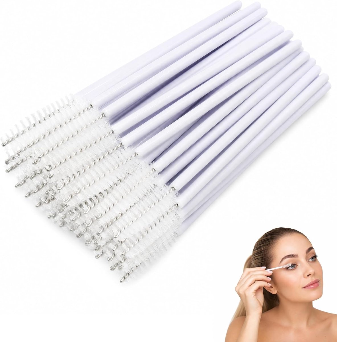 Wimperborstels 100 stuks - wegwerp mascara en wenkbrauw borstels - flexibel en zacht - ShopVlot