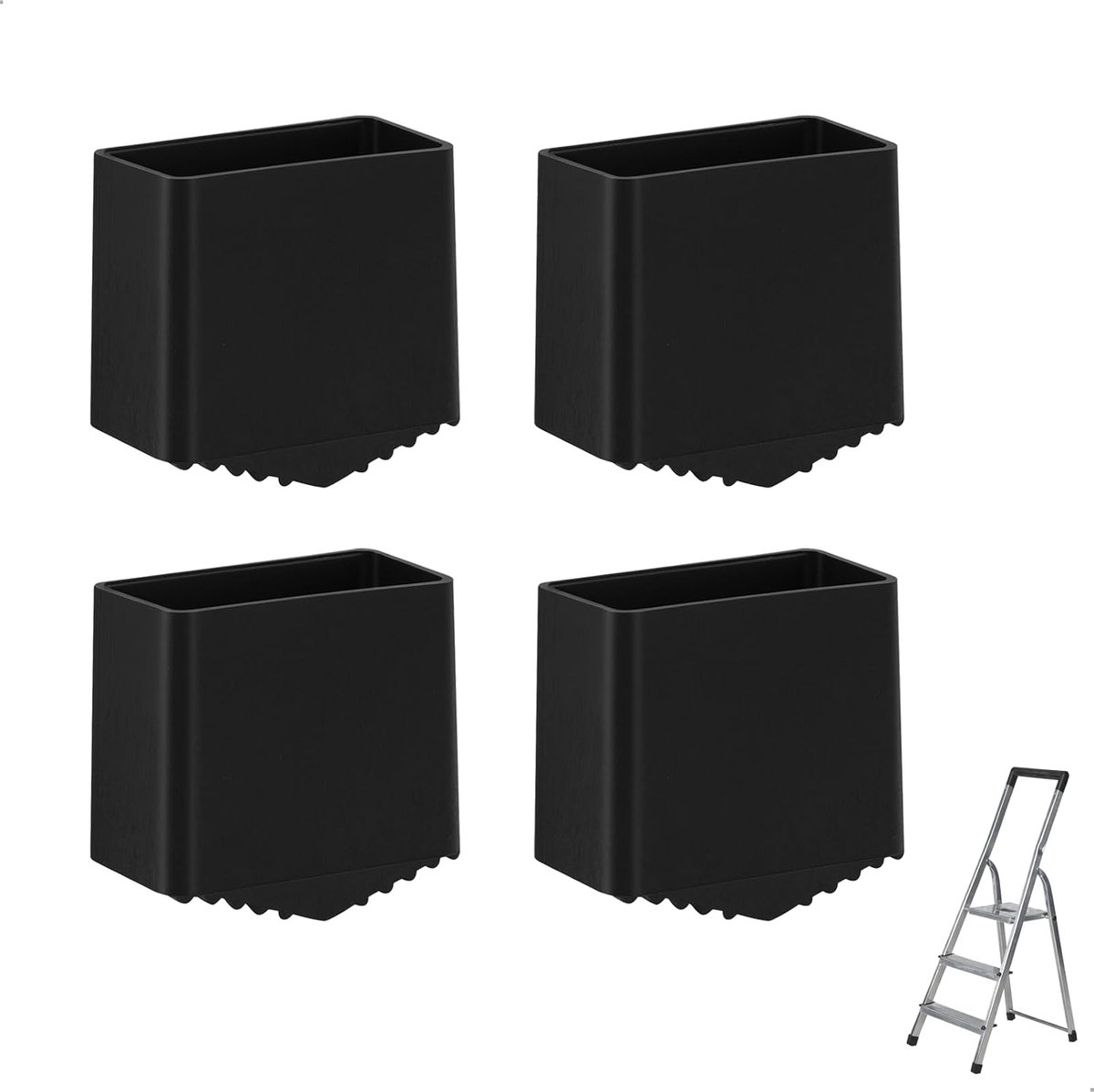 Ladder voeten 40 x 20 - Aluminium set - Antislip rubber - Veilig werken op gladde vloeren - ShopVlot