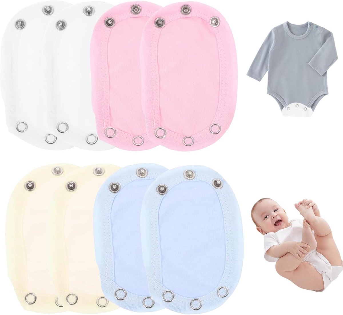 Baby body extensions 8 stuks - comfortabele uitbreiding - perfect voor groeiende baby's - eenvoudig aan te passen - ShopVlot