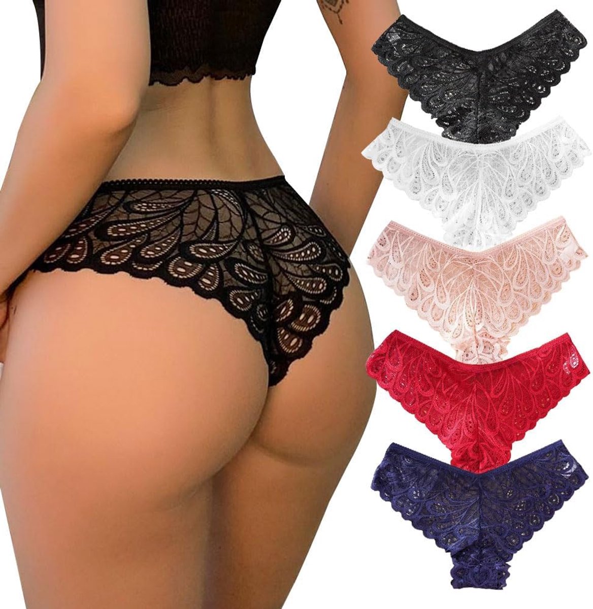 Dames ondergoed sexy lage taille - ademend multikleur - ultradunne stretch - perfect voor elke dag - ShopVlot