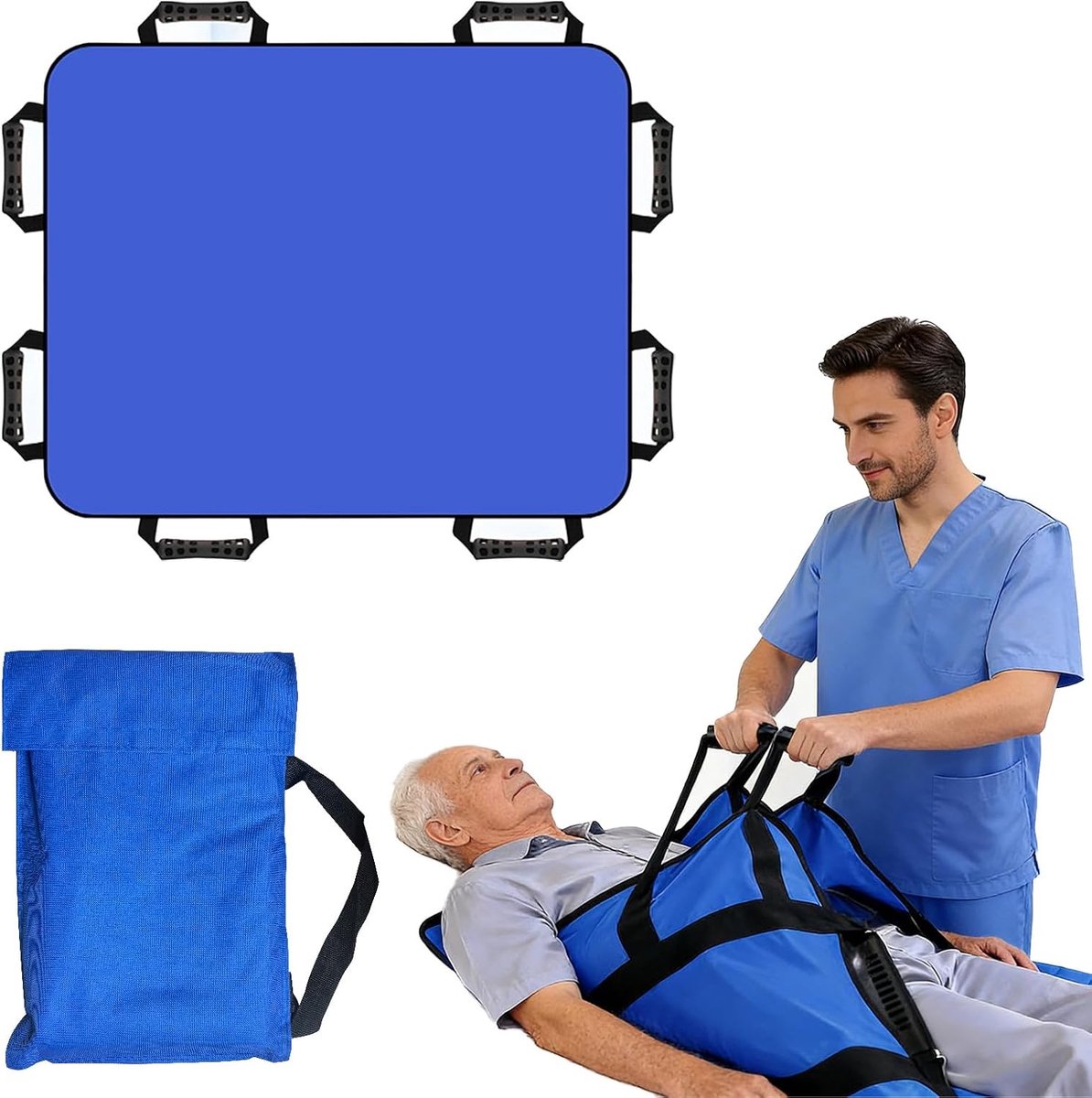 Glijdoek voor bedlegerigen 120 x 100 cm - nylon - 8 handgrepen - comfortabel en praktisch - ShopVlot