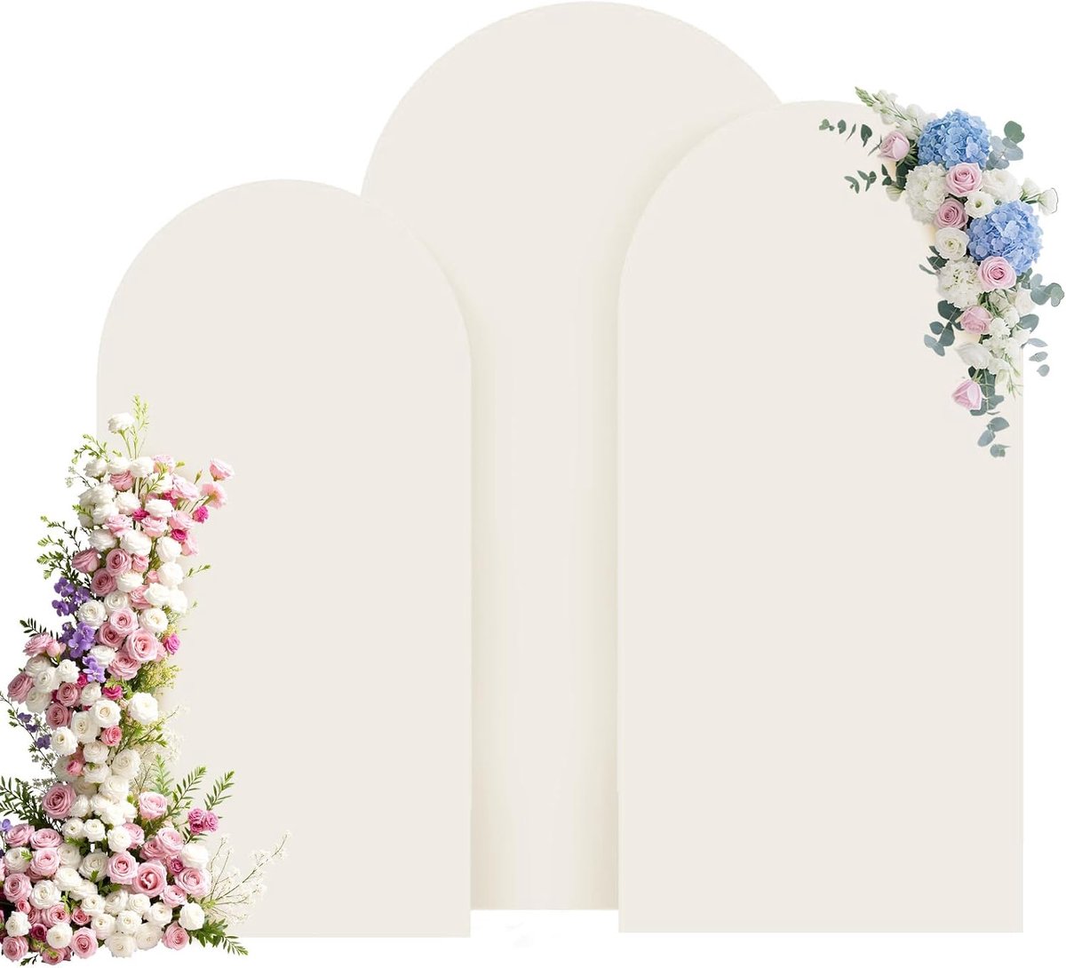 Boogachtergrond beige - elastische stof - vouwloos design - ideaal voor bruiloften - ShopVlot