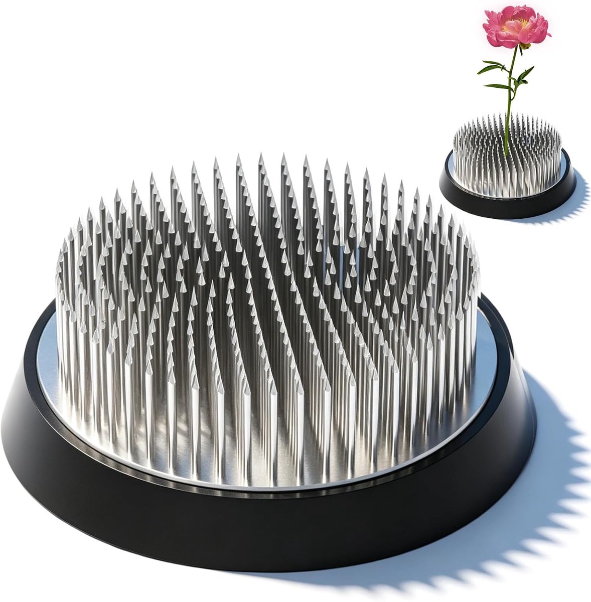 Ikebana Kenzan bloemenfrog 8 cm - Ronde RVS houder - Met antislipring - Perfect voor bloemschikkunst - ShopVlot