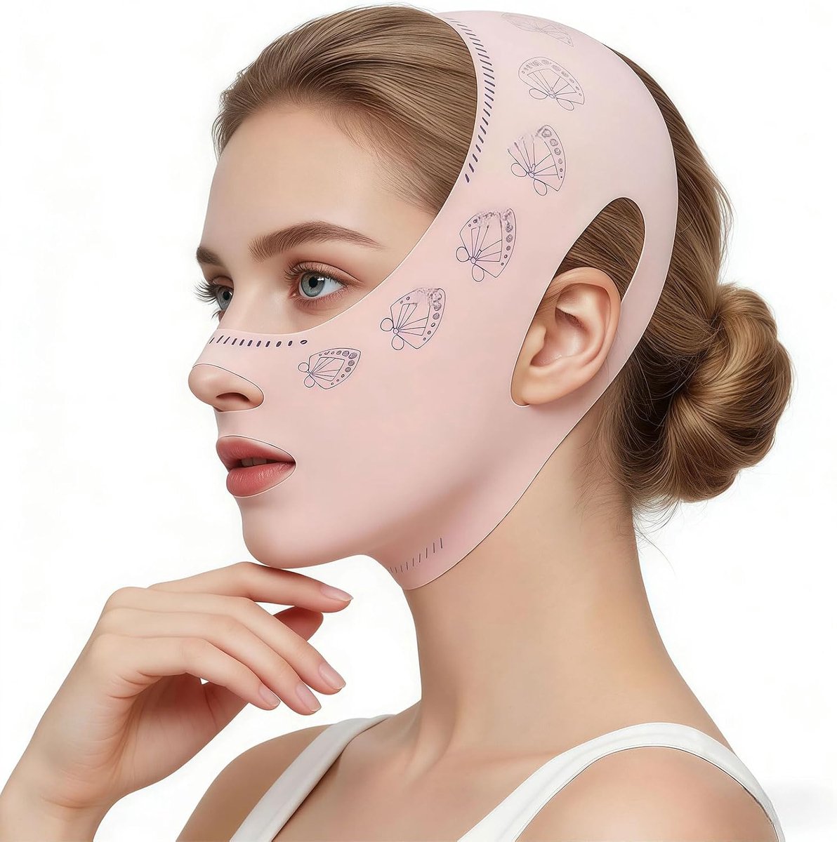 V gezichtsmasker - dubbele kin masker - kaaklijn trainer - gezichtstraining voor strakkere contouren - ShopVlot