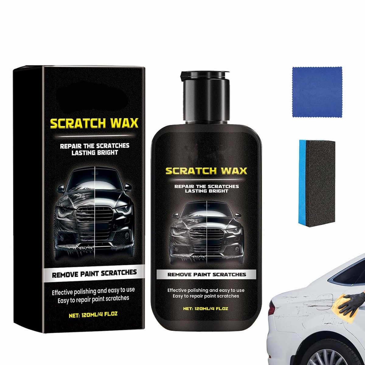 Krassenspray auto - Polijstpasta voor diepe krassen - Verwijdert kleine krassen - Snelle reparatie in 3 seconden - ShopVlot