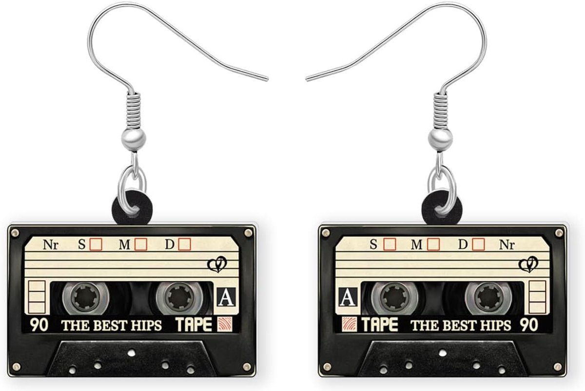 Oorknopjes retro cassette radio - acryl - vintage ontwerp - perfect cadeau voor nostalgie-liefhebbers - ShopVlot