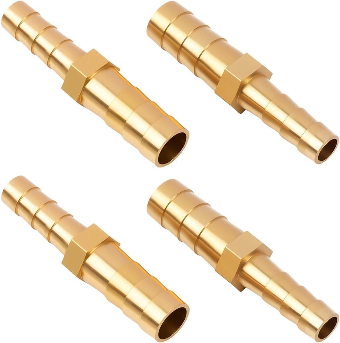 Messing slangadapter 8 mm naar 6 mm - rechte slangverbinding - corrosiebestendig - ShopVlot