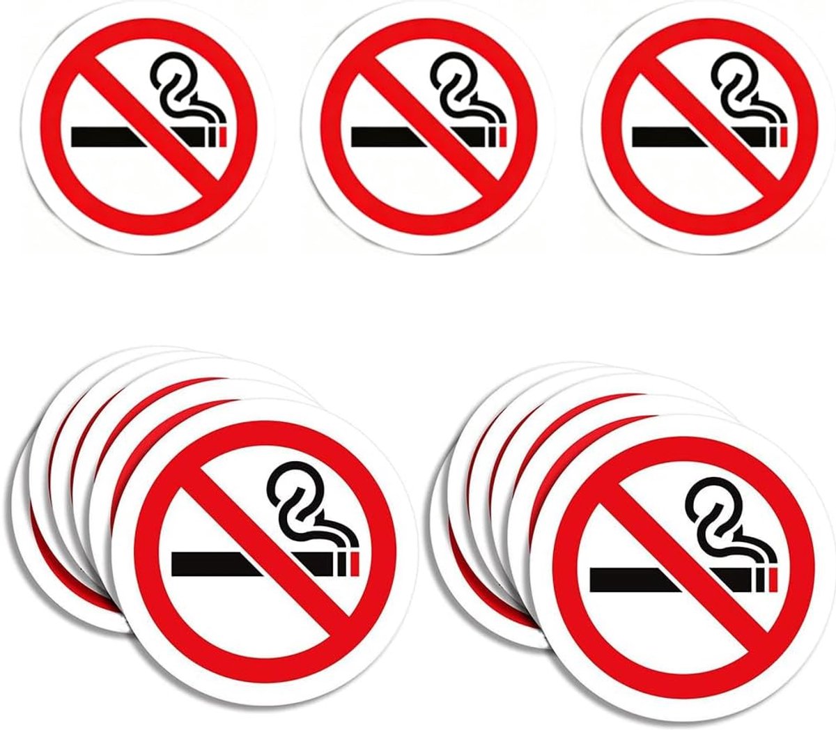 Rauchen verboden stickers 15 stuks - 7,6 x 7,6 cm - zelfklevend - voor binnen en buiten - ShopVlot