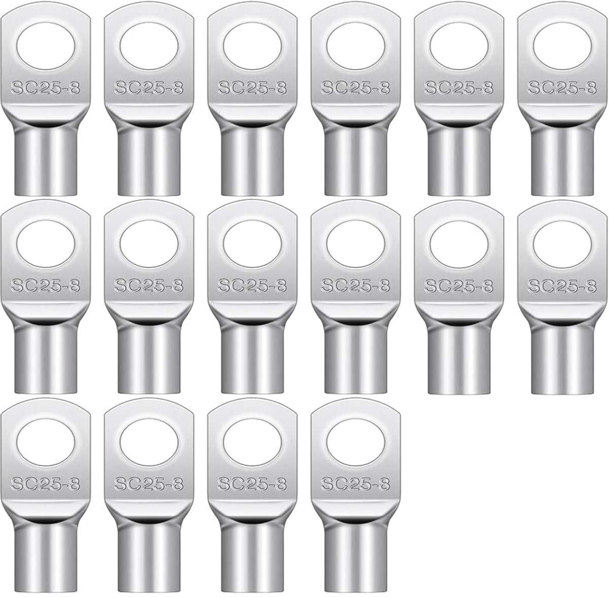 Ringlugs SC25-8 - 25 mm² M8 - Niet-geïsoleerd - Betrouwbare aansluiting voor accu's - ShopVlot