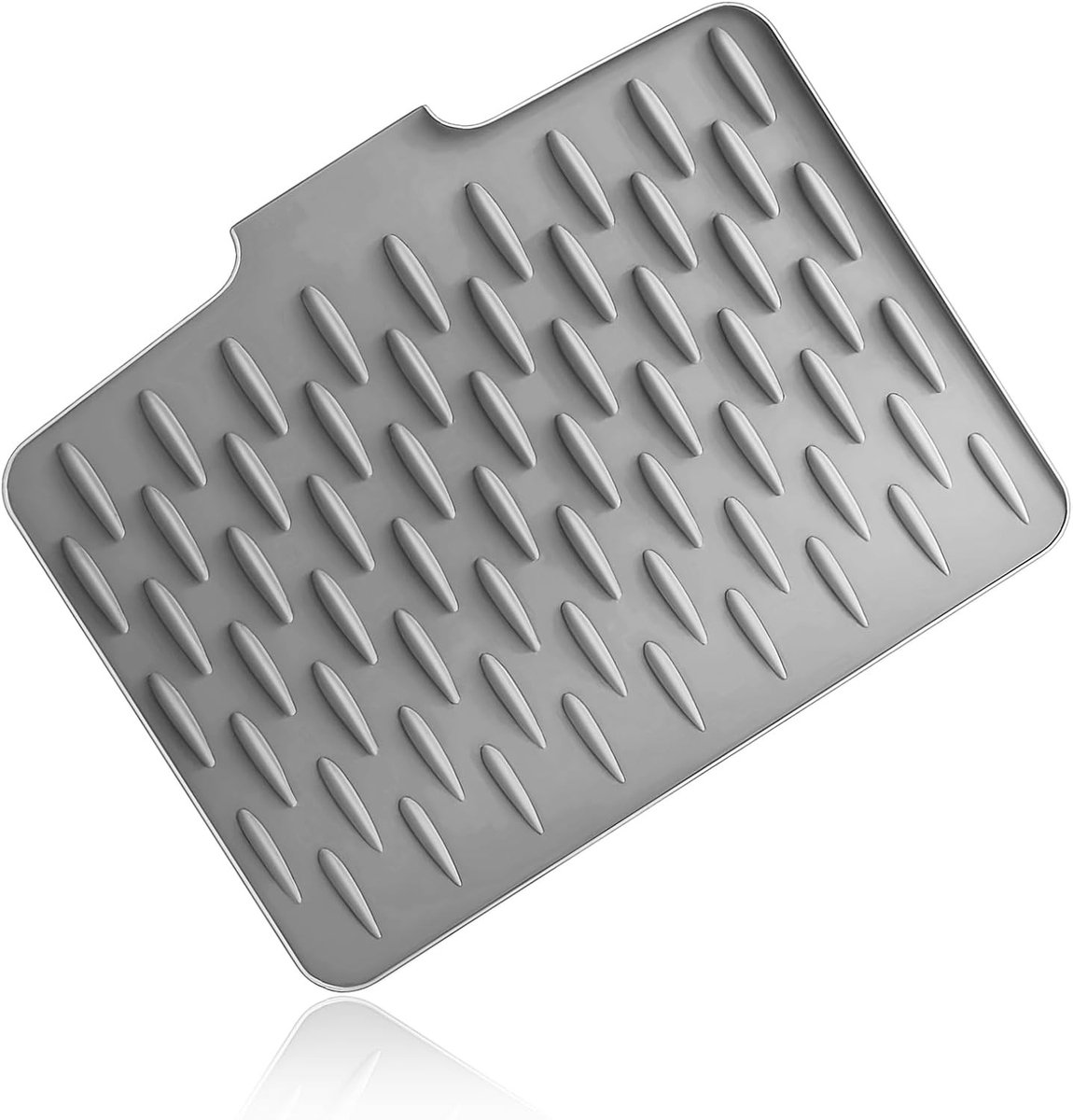 Afdruipmat - Lichtgrijs - 40 x 32,5 cm - Siliconen met Afvoeropening - Voor Servies, Groenten en Fruit