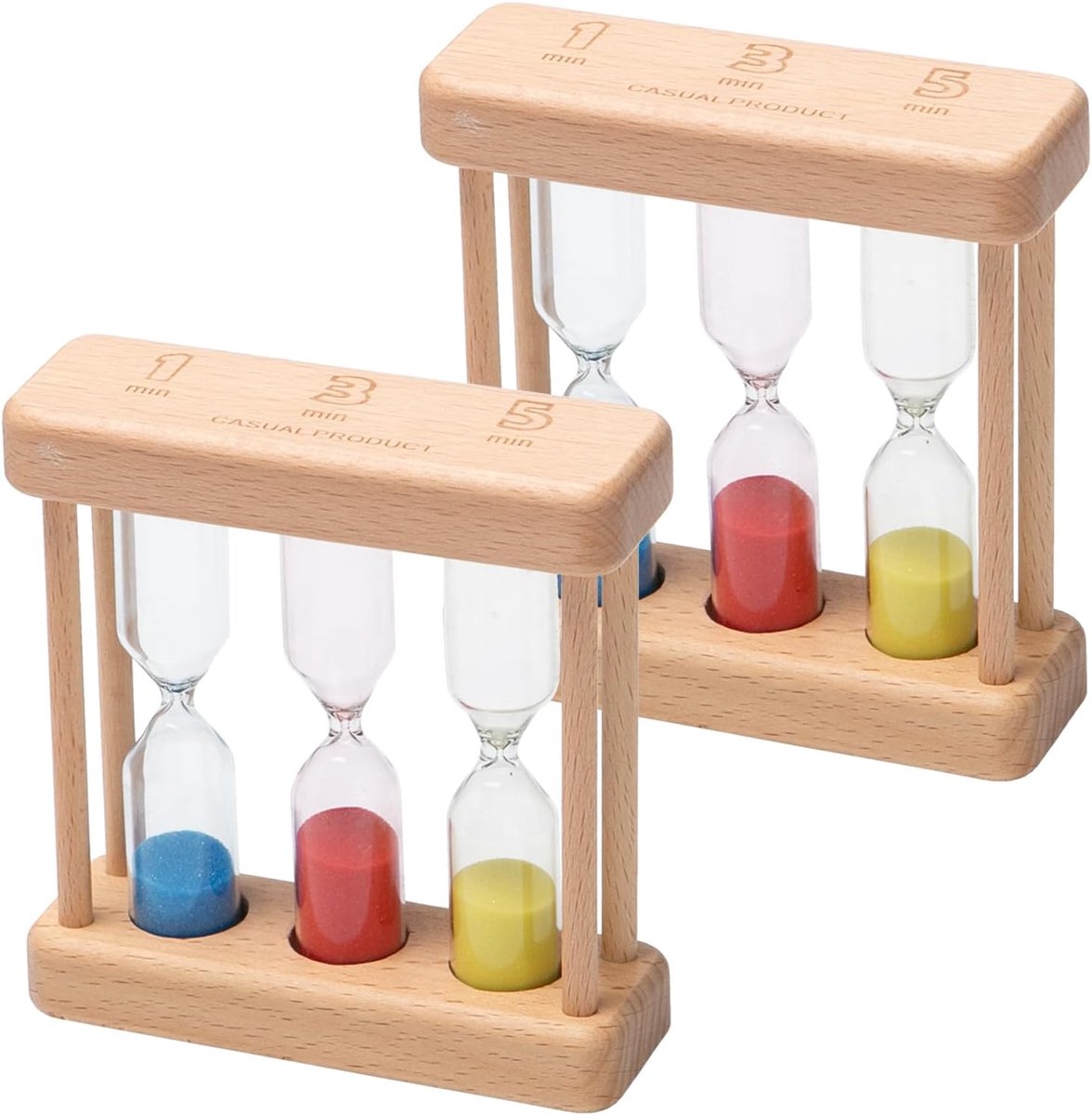 Zandloper set voor kinderen - houten 3-in-1 timer - kleurrijke zandloper - ideaal voor leren en spel - ShopVlot