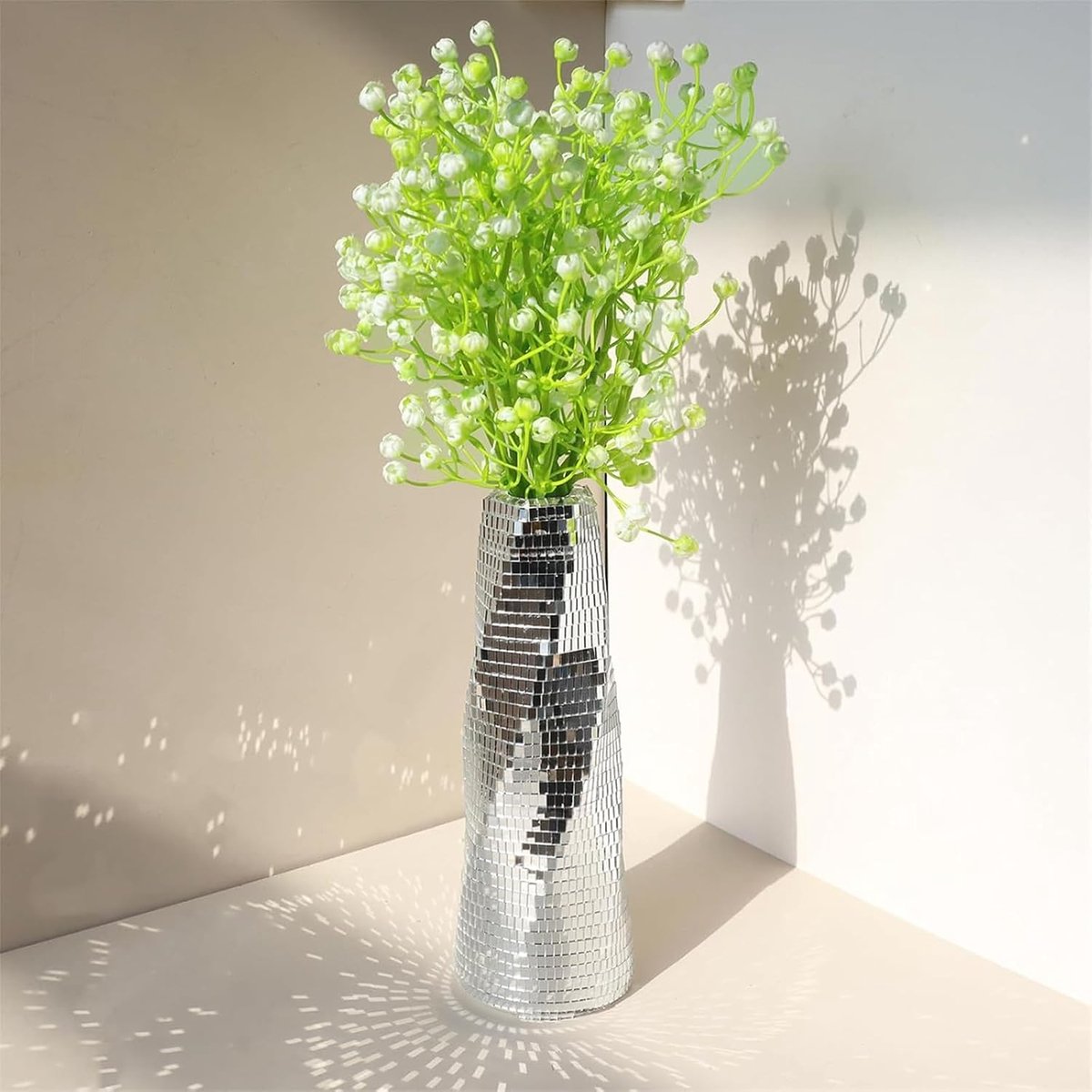 discobol vaas 21cm - zilver - retro decoratie - sprankelende sfeer - ShopVlot