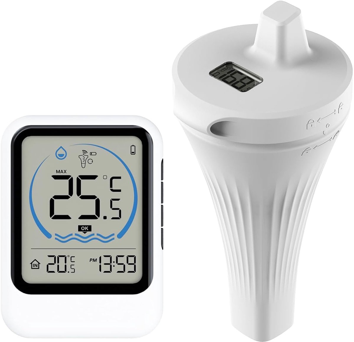 Draadloze zwembadthermometer - digitaal display - IP68 waterdicht - perfect voor zwembad en vijver - ShopVlot