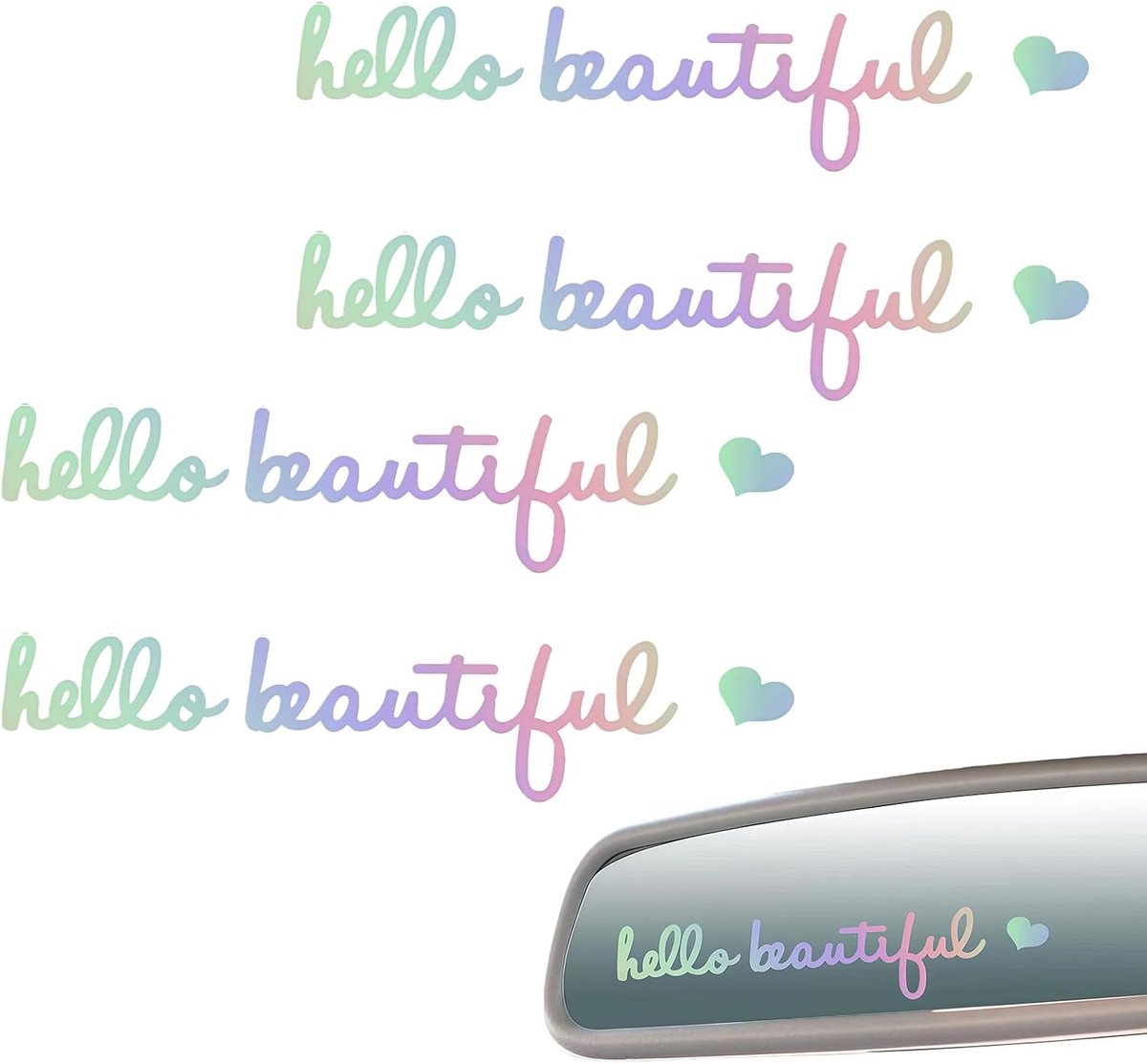 Achteruitkijkspiegel stickers 4x - decoratieve stickers - motiverende teksten - voor een positieve sfeer - ShopVlot