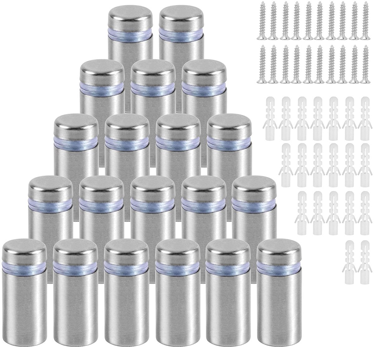 Spacer 12x20mm - RVS schroeven - Glanzend en duurzaam - Voor glazen displays - ShopVlot