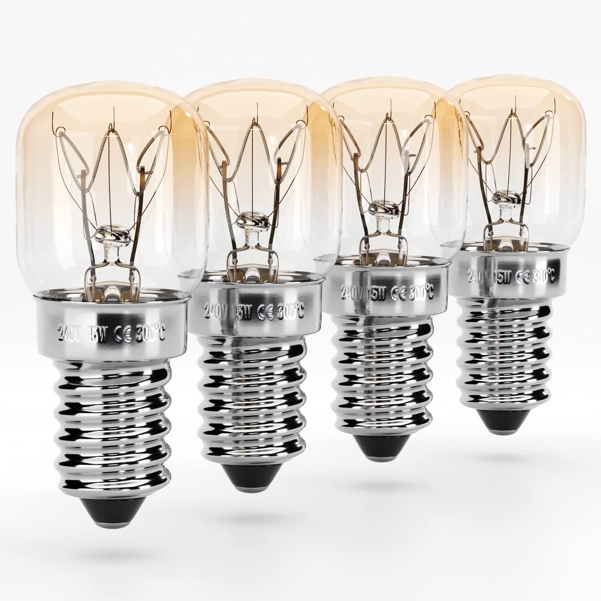 Ovenlamp E14 15 W - 4-pack hittebestendige lampen - 300 °C - ideaal voor oven en magnetron - ShopVlot