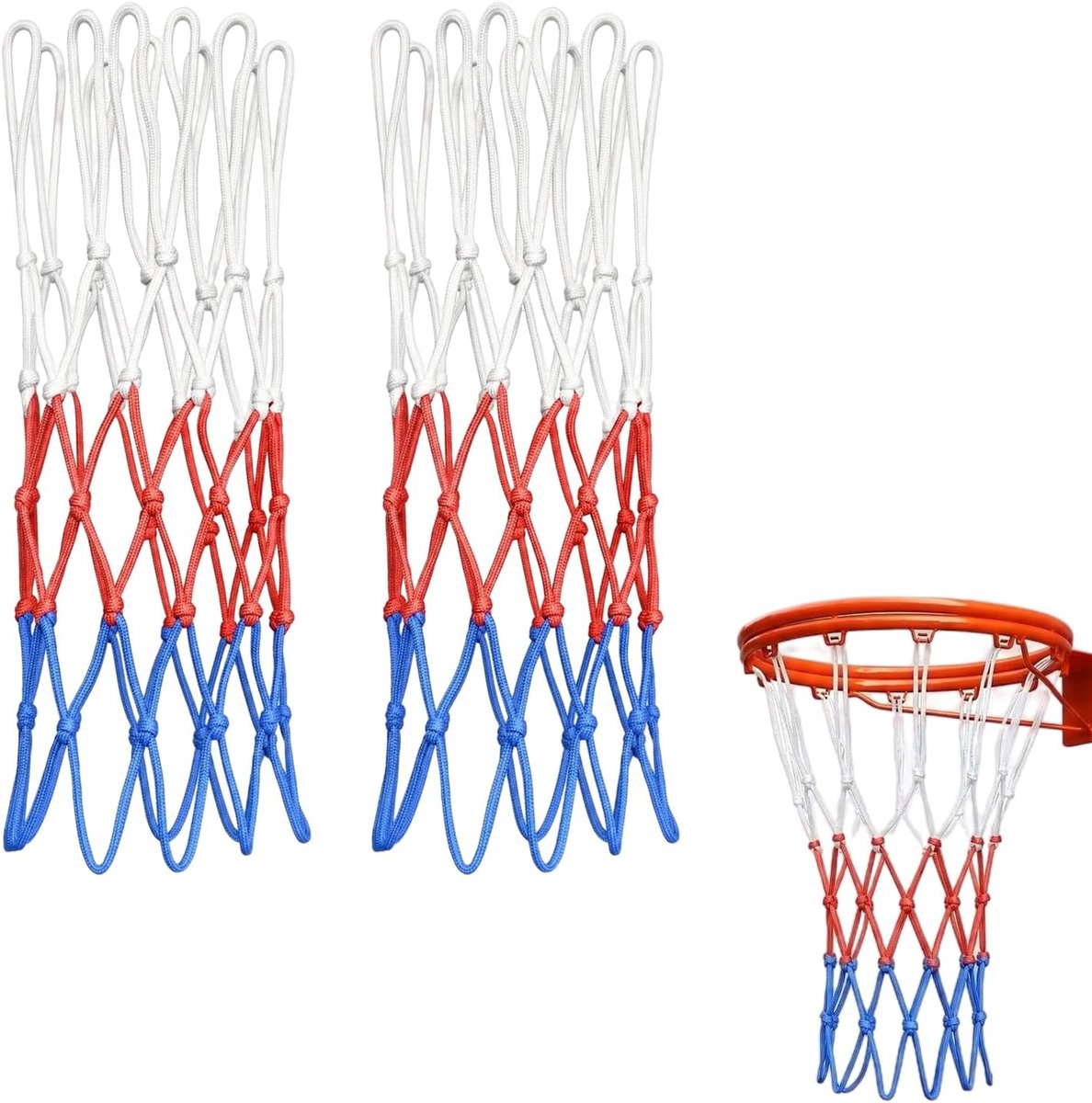 Basketbalnet vervanging 12 lussen - zacht materiaal - voor binnen en buiten - ideaal voor beginners - ShopVlot