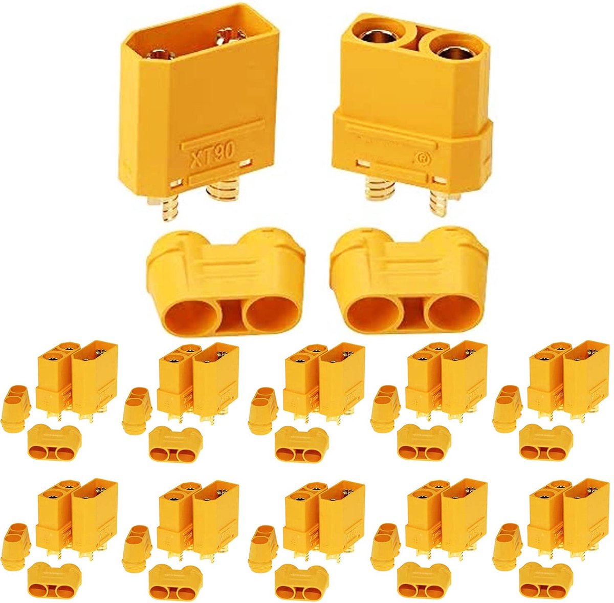 SnelShoppen - 20 Stuks XT90 Stekkers, XT90 Mannen en Vrouwen Connectoren, XT90H Accu Stekkers voor RC Lipo Accu Helicopter Quadcopter (10 Stuks XT60H