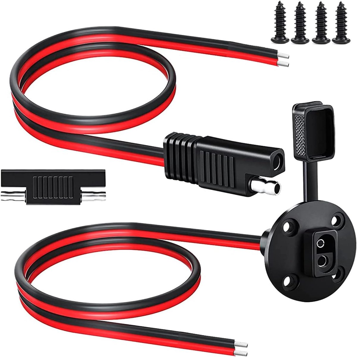 SAE kabelconnector 50cm - verlengkabel 12V-24V - weerbestendige SAE socket - ideaal voor motor en auto - ShopVlot
