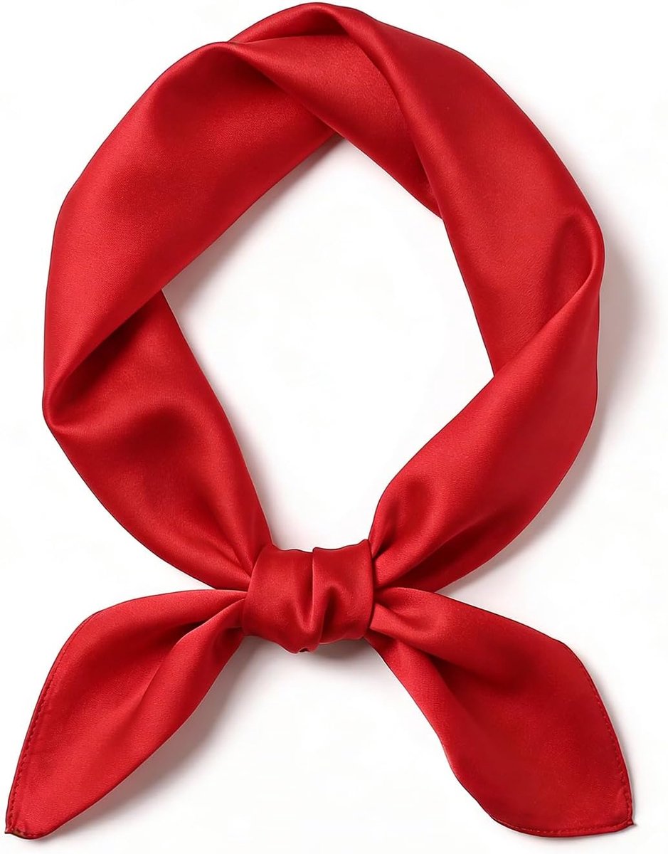 Halsdoek dames 70 x 70 cm - zijden doek - elegant rood - ideaal voor de zomer - ShopVlot