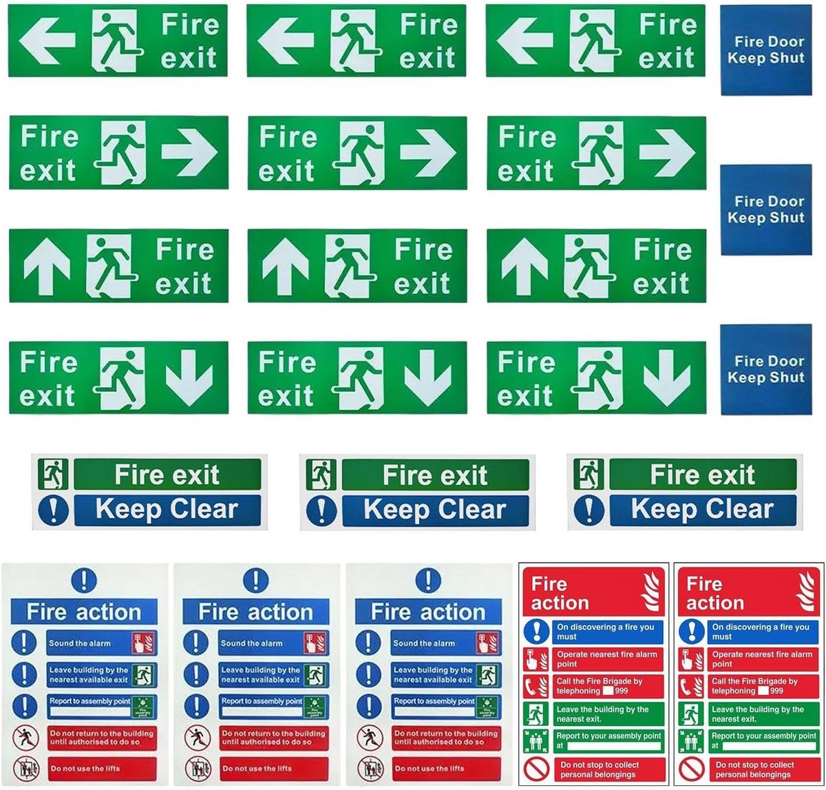 Ontsnappingsstickers 21 stuks - Brandbestrijdingsstickers - Veiligheidsidentificatie - Verhoogt veiligheid in gebouwen - ShopVlot
