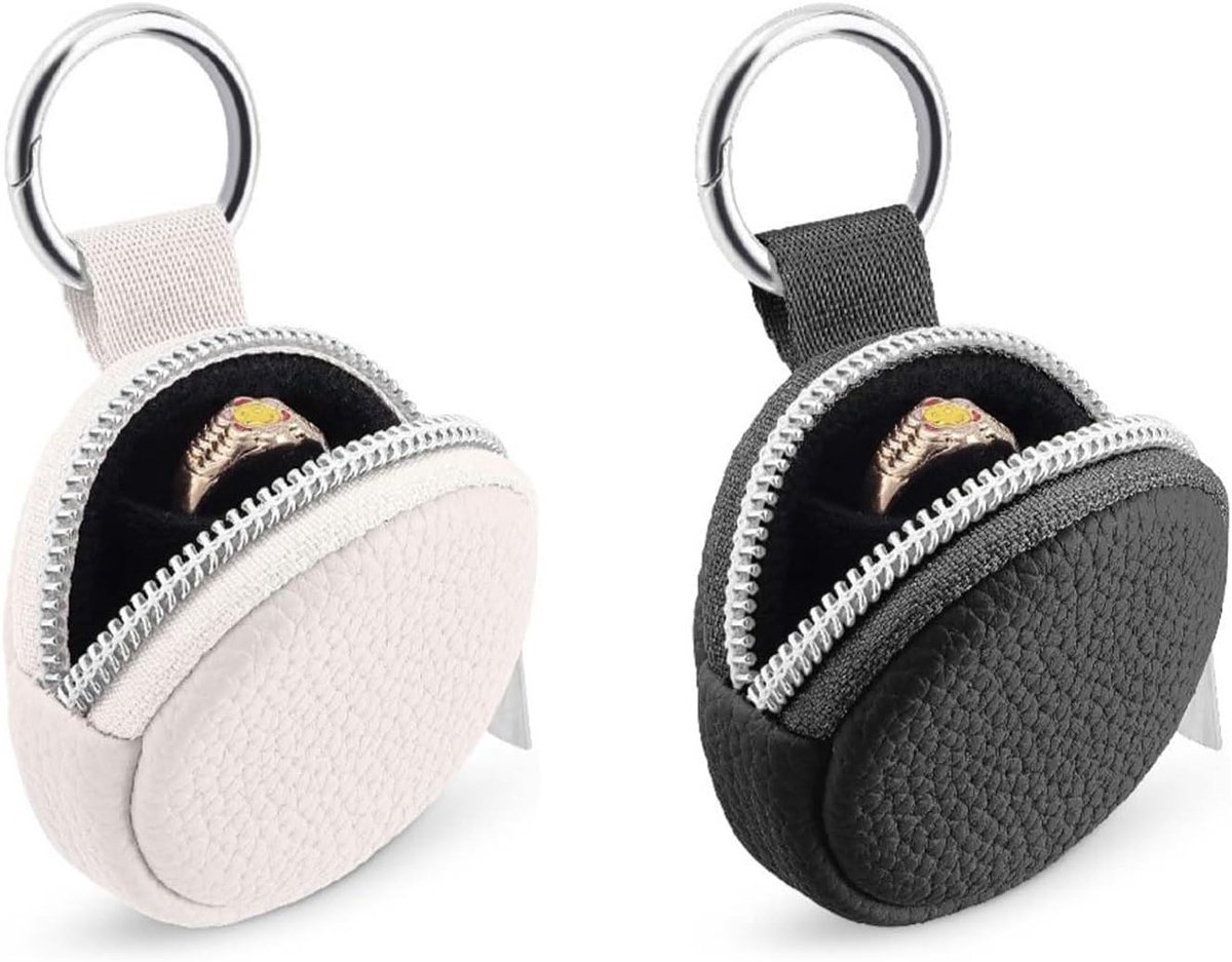 Sieradenbox mini voor vrouwen - Reiskoffer met sleutelhanger - PU leer - Beschermt ringen en oorbellen - ShopVlot