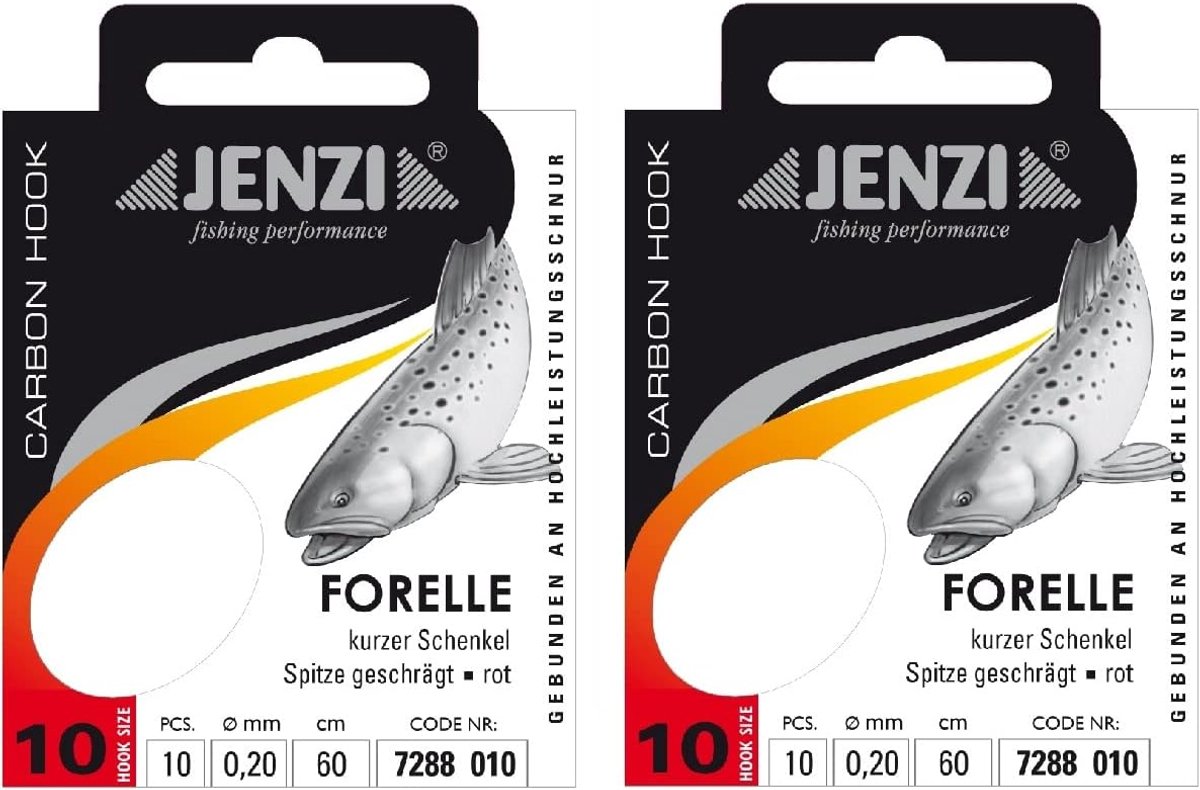 Vistrap haken set 40 stuks - 0,20 mm nylon - haakmaat 10 - ideaal voor forelvissen - ShopVlot