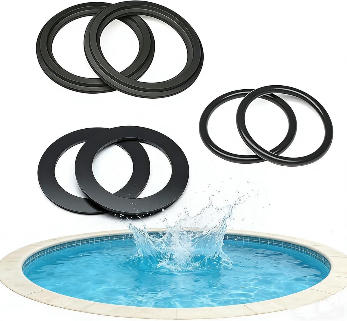 Sealing Rings Set van 6 - Rubber O-Ringen - Voor Intex Pomp en Filter - Voorkomt lekkage - ShopVlot