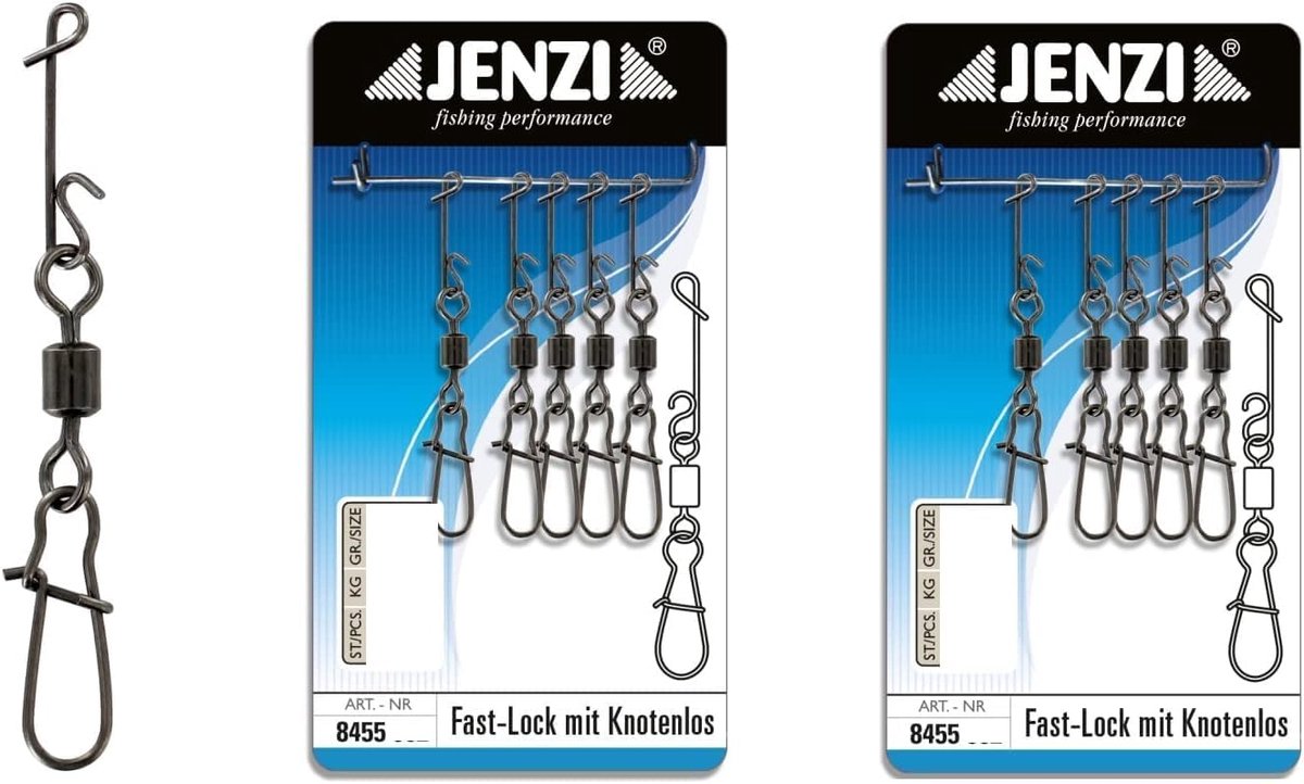 Tangle carabines set - maat 8, 20 kg - knooploze connector - geschikt voor monofilament en gevlochten lijnen - ShopVlot