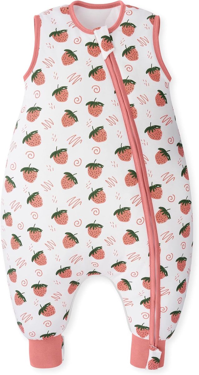 Baby slaapzak 2.5 TOG - Winter met voeten - 90 cm - Aardbeien - Comfortabel slapen - ShopVlot