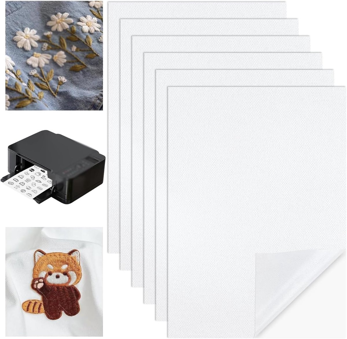 Wateroplosbaar borduurpapier A4 - 6 vellen - premium kwaliteit - ideaal voor borduurmotieven - ShopVlot