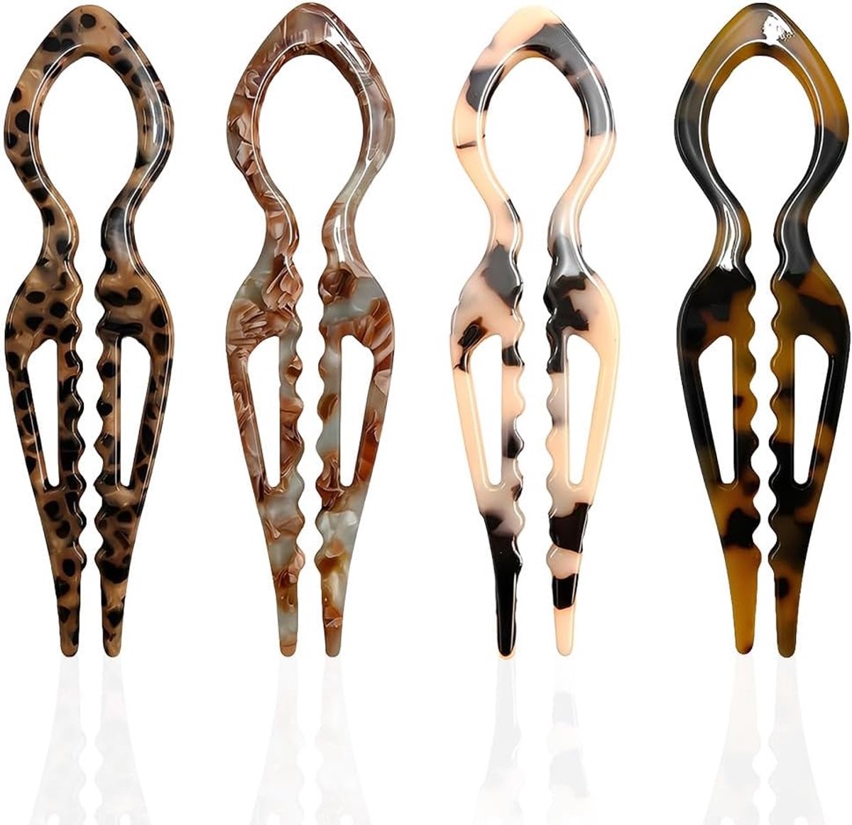 Haarspelden U-vorm 4 stuks - Goud/Zilver - Elegant vintage design - Perfect voor opgestoken kapsels - ShopVlot