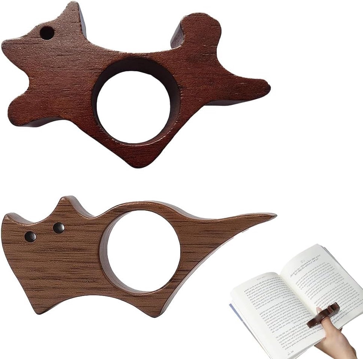 Duimboekhouder boekenlegger - Kat en hond design - Vingerboekhouder - Handvrij lezen - ShopVlot