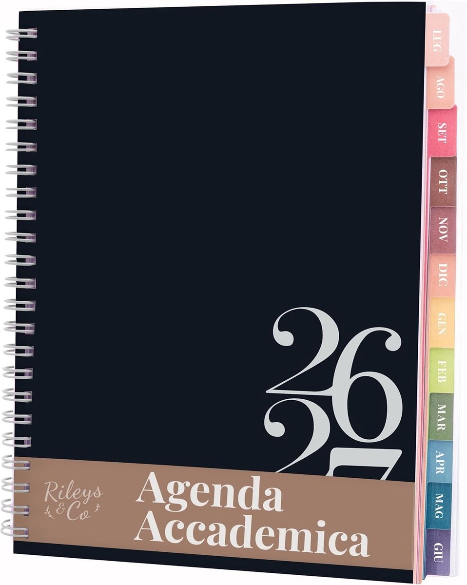 Academische Planner 2026-2027 - Zwart - 20 x 15 cm - Dubbeldraads Gebonden - Voor Studenten en Professionals