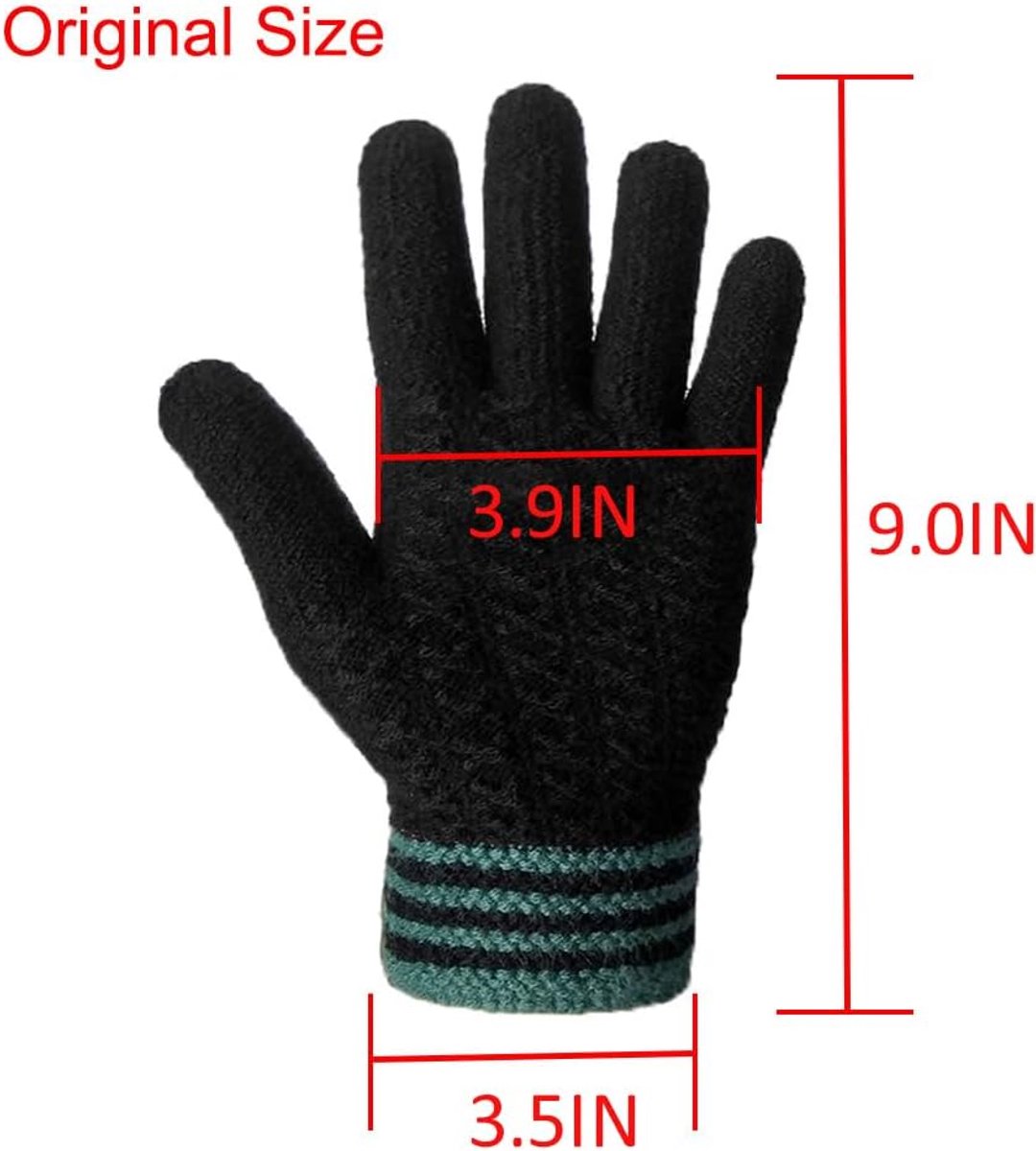 Men's Winter Gloves Thermal Gloves Thickened Knitted Gloves with Elastic Windproof Cuff, Warm Fluffy Lining for - ShopVlot