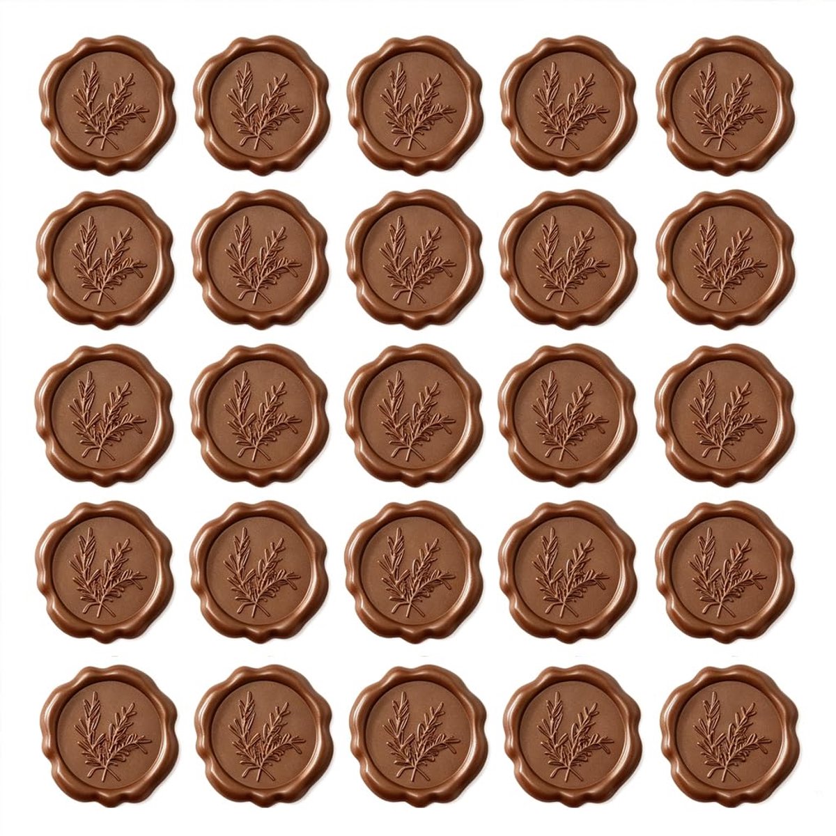 25 stuks waszegels, zelfklevend, brons, rozemarijn, zegelstickers, vintage voor bruiloftsuitnodigingen, enveloppen - ShopVlot