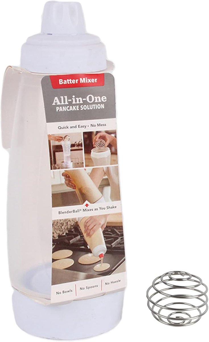 Manual Batter Dispenser Dough Dispenser Batter Mixing Bottle with Stainless Steel Stirring Ball Batter Shaker Pastry - ShopVlot