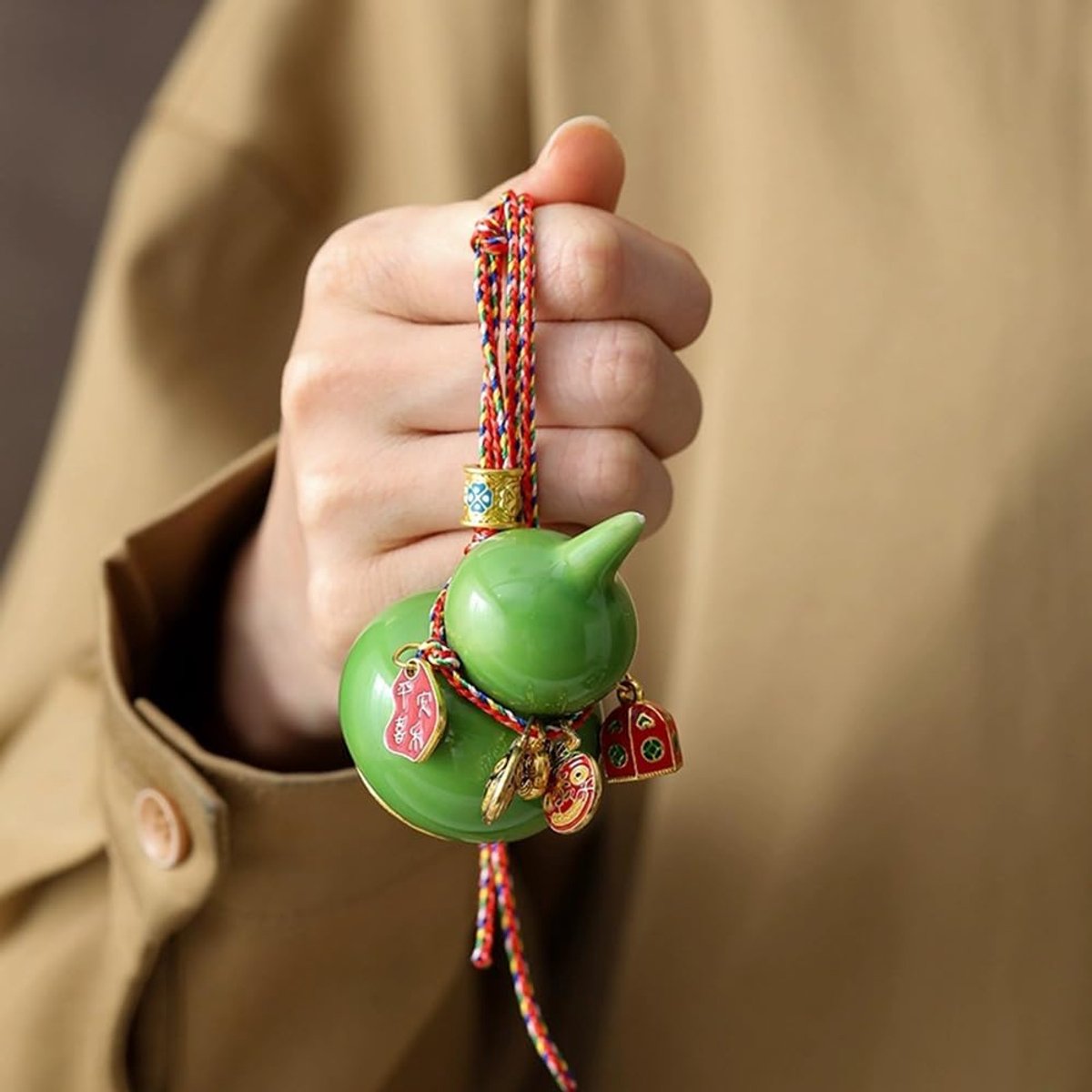 Mini kleurrijke keramische pompoen ornament, Hulu Home Decor voor goed geluk, rijkdom geluk en huiszegen, voldoende - ShopVlot