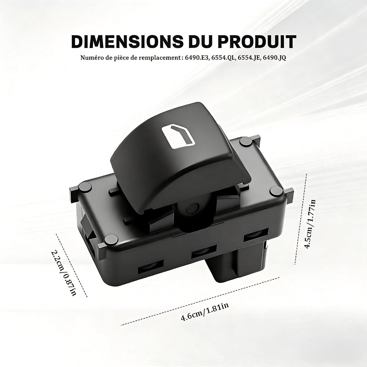 Electric Window Control Switch, 4 Pole Replacement Switch, Compatible with Citroen Berlingo B9 and Partner 2008-2018 - ShopVlot