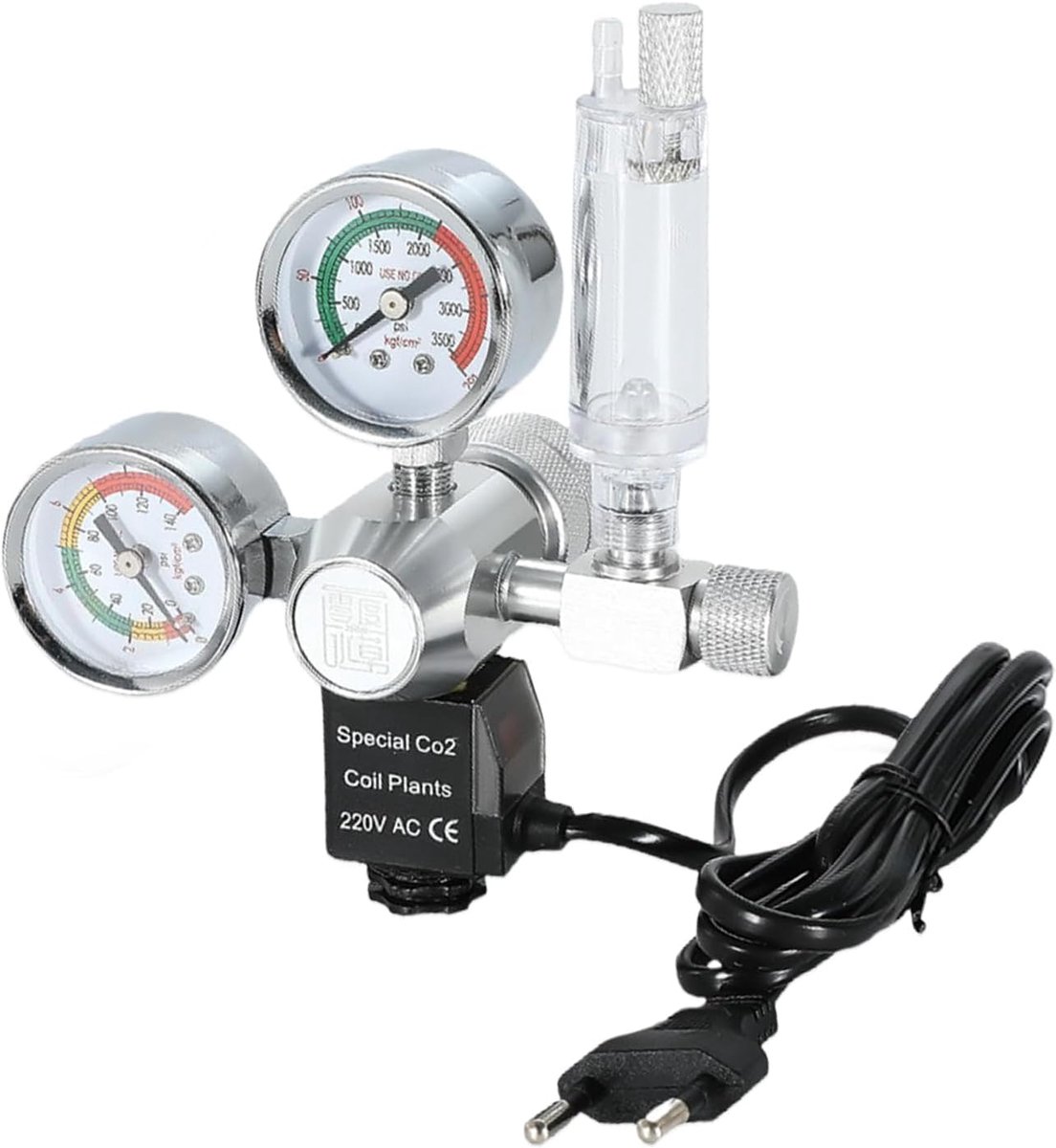 Aquarium CO2 Pressure Regulator, CO2 Regulator for Aquariums, Dual Gauge Display, CO2 Pressure Regulator W218 with - ShopVlot