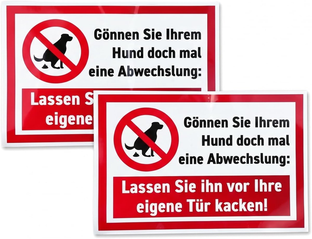 Set van 2 stuks geen hondentoilet schild honden poepen verboden verbodsbord hondenpoep metaal 20 x 30 cm voor buiten - ShopVlot