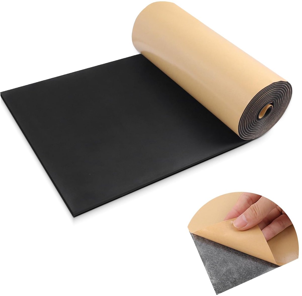 LSGCQ Multifunctional Self Adhesive Foam Roll Foam Film Anti-Vibration Mat (300mm×3mm × 1.5m, Black) - ShopVlot