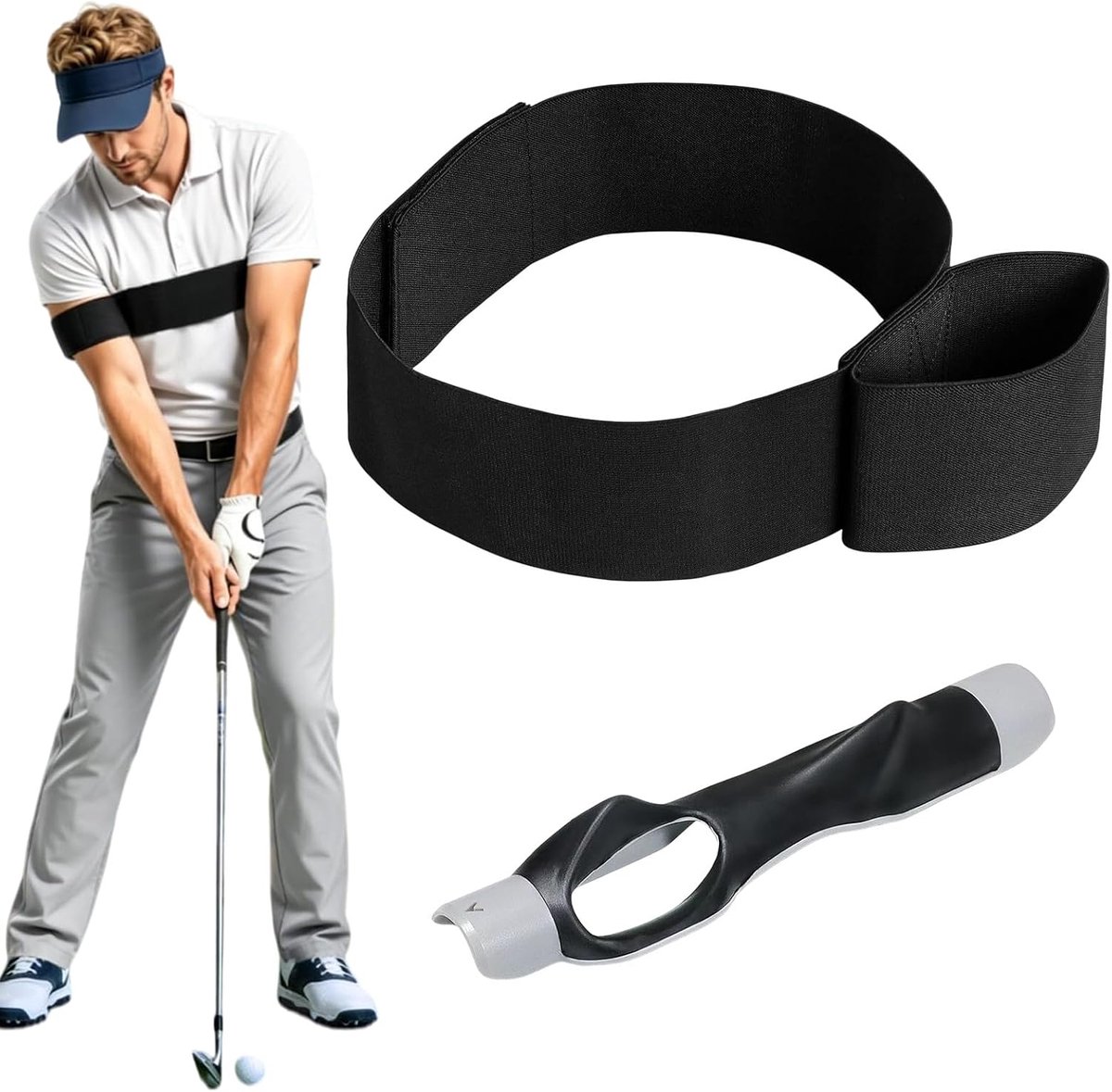 Slider Golf-trainingshulp, verstelbare golftrainingsbanden met golfgreeptrainer voor mannen en vrouwen, beginners - ShopVlot