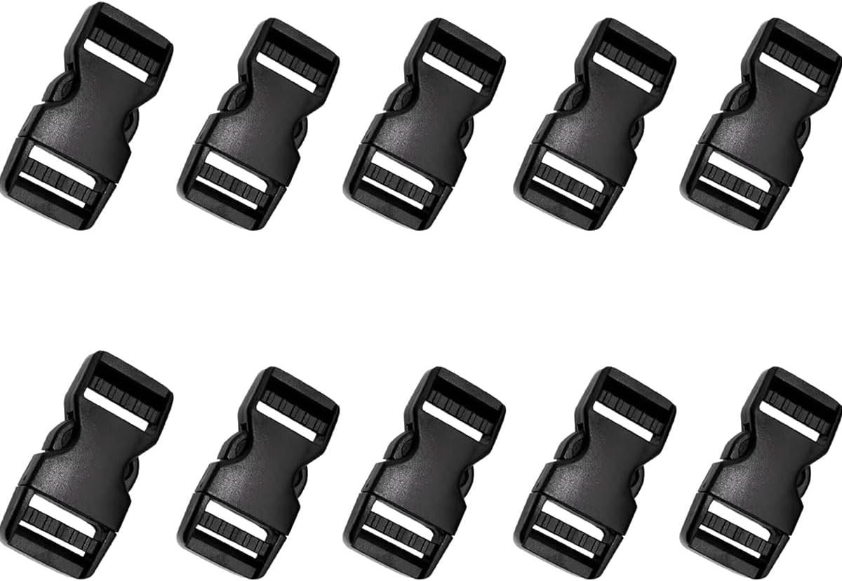 leersao Pack of 10 plastic thru buckles, 25 mm quick release buckles, side buckles, backpack buckles, adjustable - ShopVlot