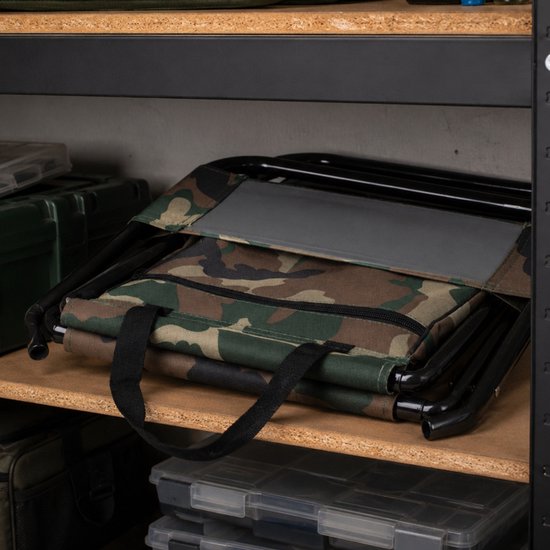 MOZY® - Inklapbare Viskruk - Stoel & Tas - 28 x 32 x 60 cm - Compact - met Handvatten - Klapstoel - Wandelstoel - Camouflage - Kruk - Vouwstoel - Kampeerstoel — afbeelding 3