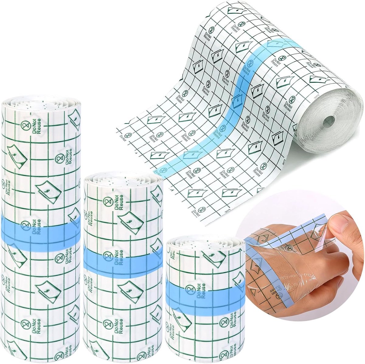 Waterdichte transparante bandage 5 cm × 2 m × 3,10 cm × 2 m, 15 cm × 2 m – op maat te snijden zelfklevende folie - ShopVlot